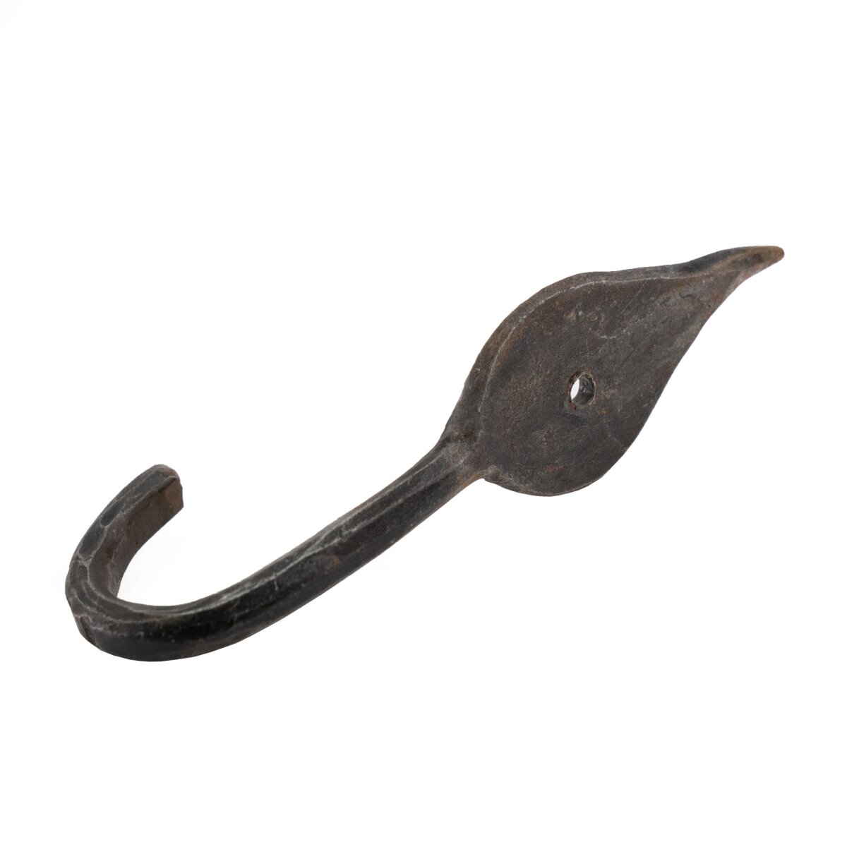 Hand forged wall hook with leaf head