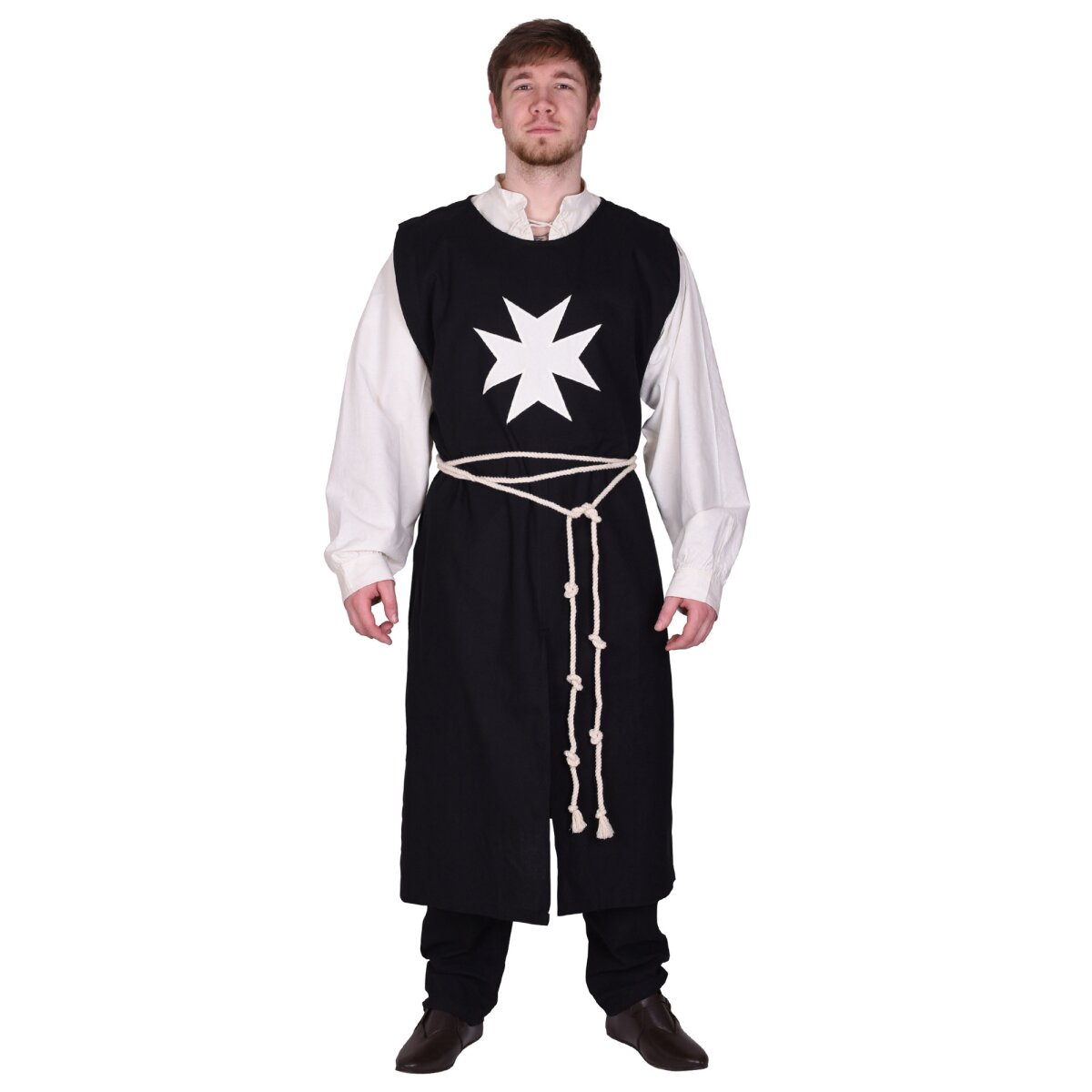 Medieval Tabard, Hospitaller, black/natural-coloured