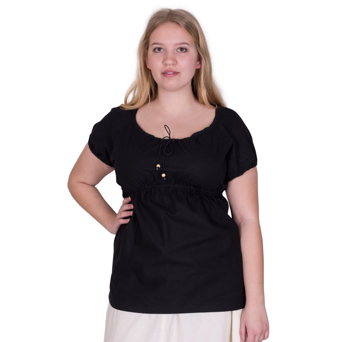 Medieval Blouse Aren, short-sleeved, black