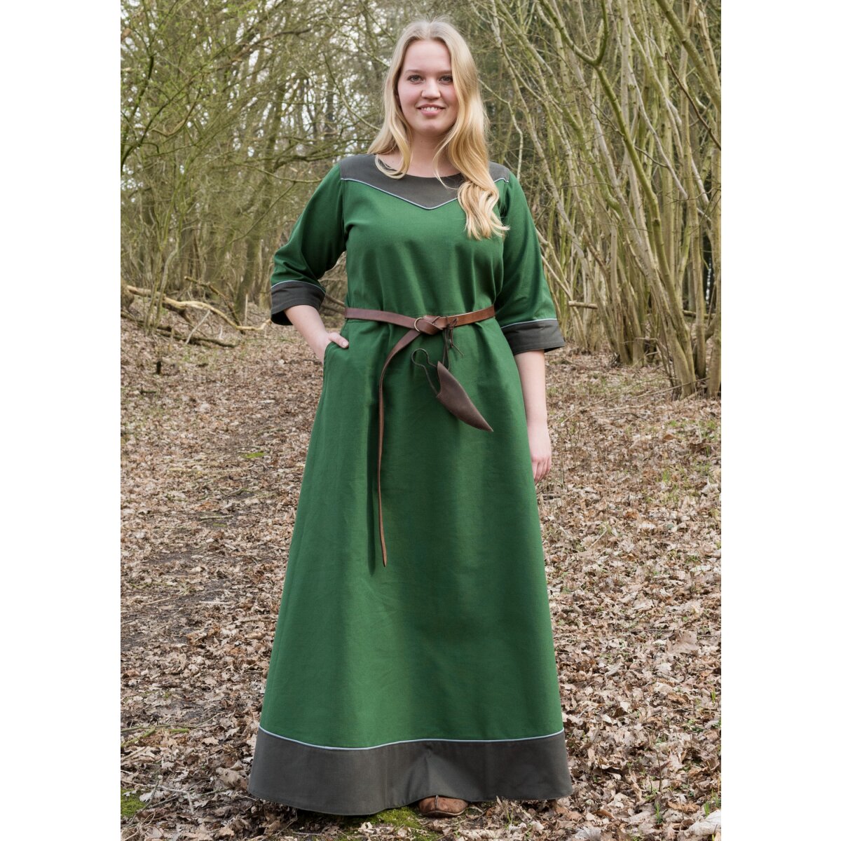 Mittelalterkleid Gesine aus Canvas, grün