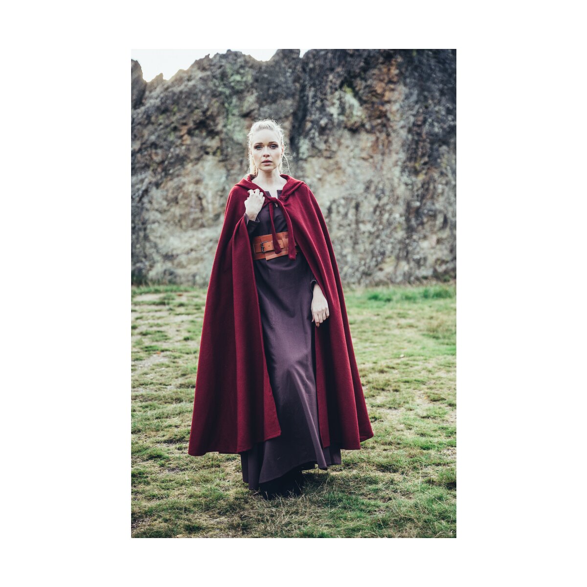 Medieval Cape with Hood red