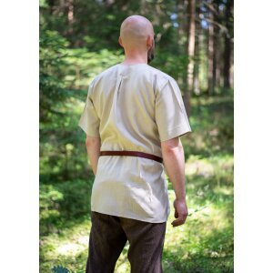 Camicia medievale in lino naturale a maniche corte