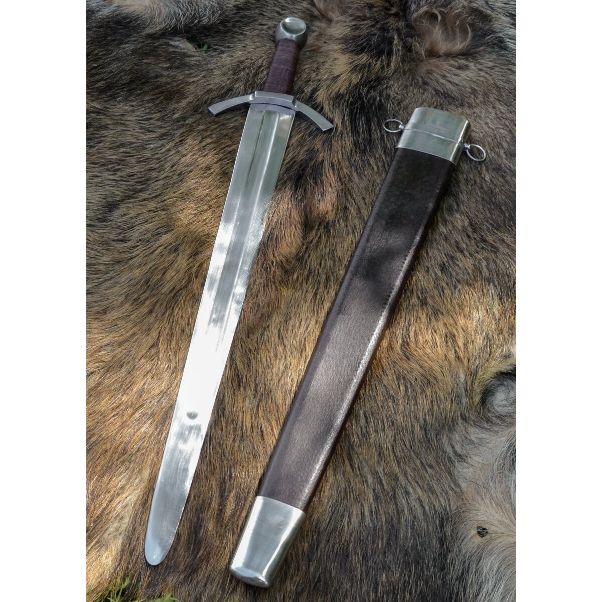 Medieval broadsword with scabbard