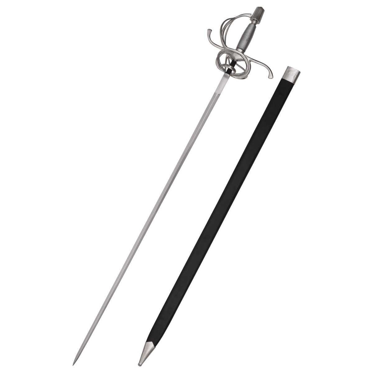 Swept Hilt Basket Rapier with Wire-Wrapped Grip