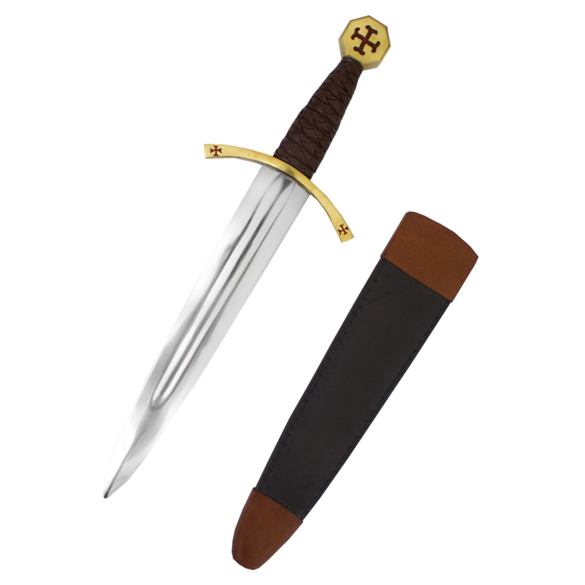 Templar Dagger with Leather Scabbard