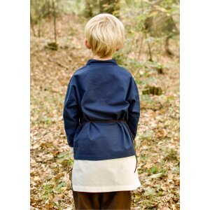 Camicia medievale per bambini Colin, con allacciatura, blu