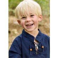 Camicia medievale per bambini Colin, con allacciatura, blu