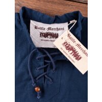 Camicia medievale per bambini Colin, con allacciatura, blu