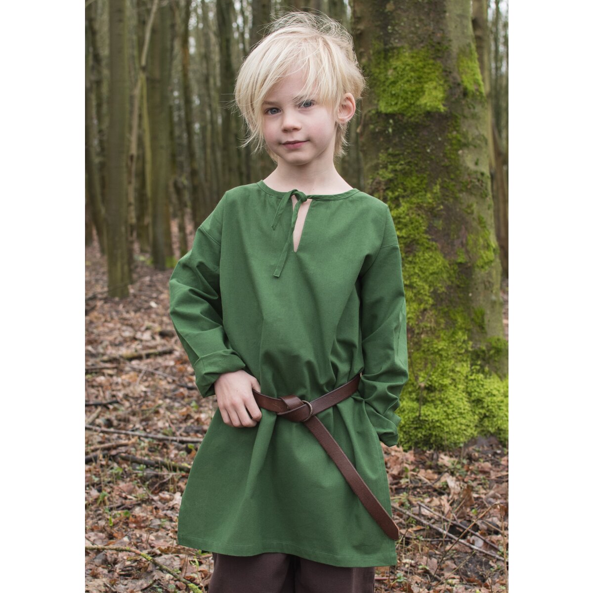 Long sleeve medieval tunic / bodice Arn for children, green