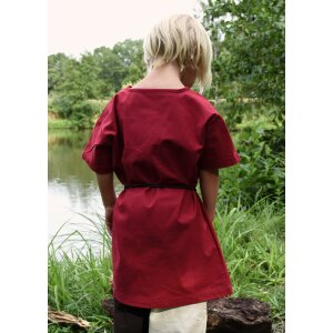 Tunica medievale a maniche corte / camicia Linus per bambini, rosso