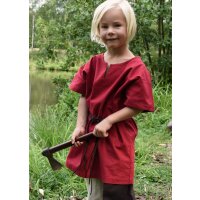 Tunica medievale a maniche corte / camicia Linus per bambini, rosso