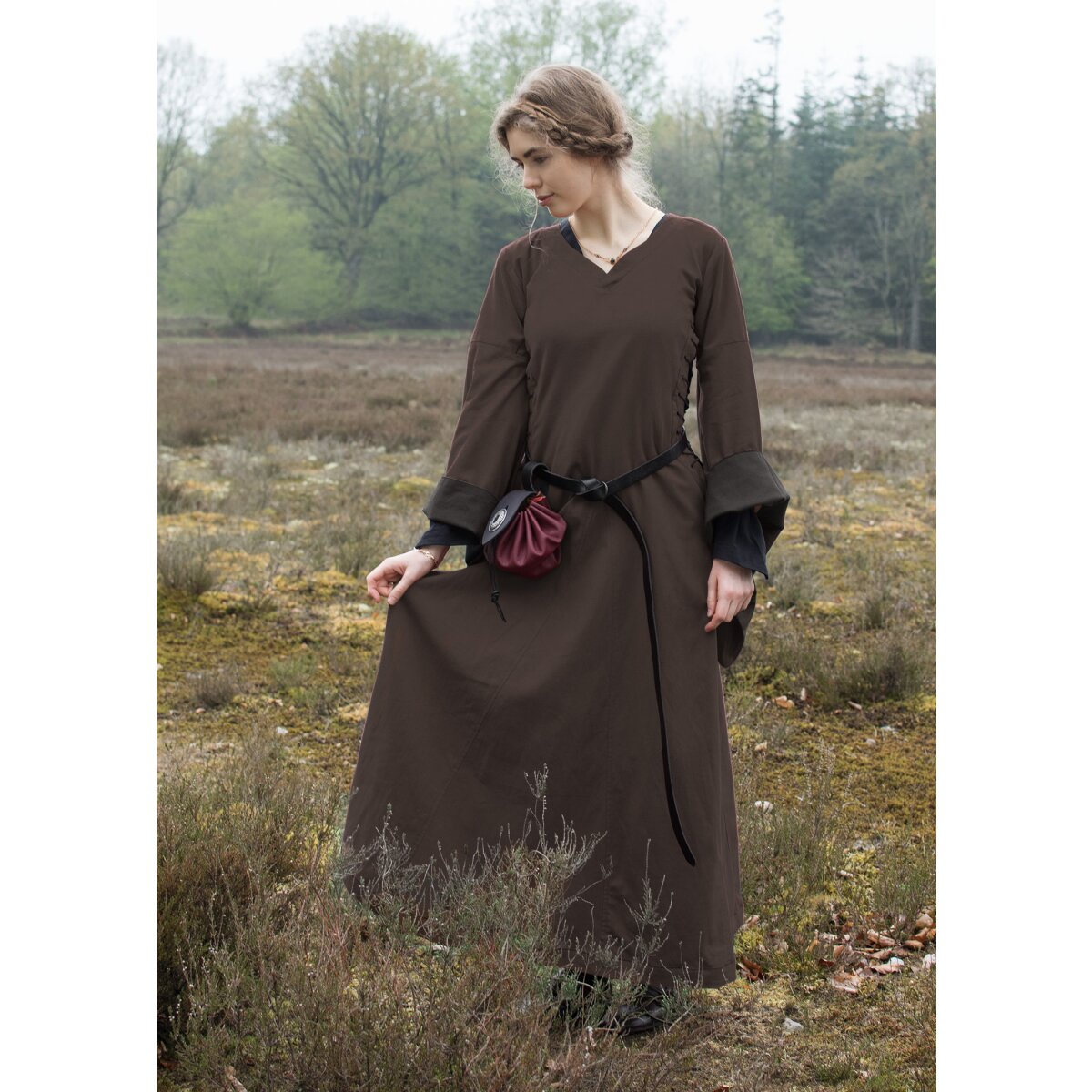 Hells window dress Bliaut Amal, brown