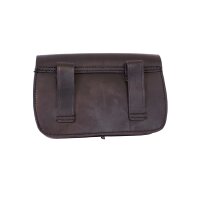 Borsa in pelle, forma allungata, marrone