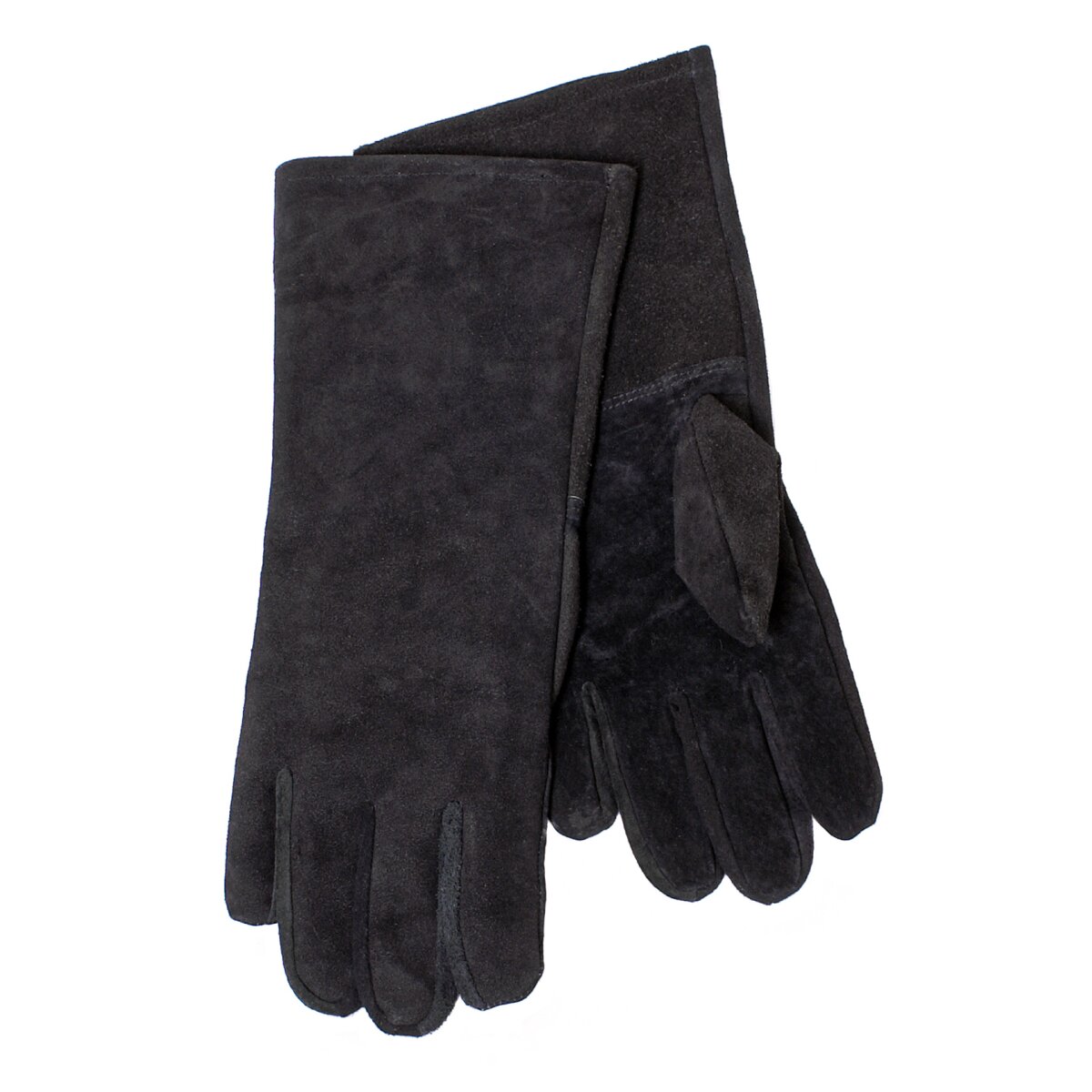 Gants à manchette en daim, noir