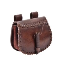 Piccola borsa con cintura in pelle marrone