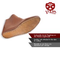 Scarpe vichinghe marrone scuro con suola in pelle "Jorvik"