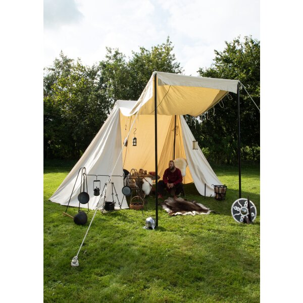 Tenda mercantile Saxon, 4 x 6 m, 425 g/m², colore naturale