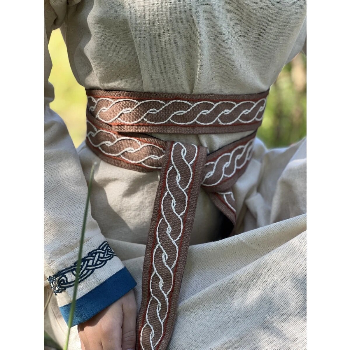 Ceinture viking en coton brun, "Elina".