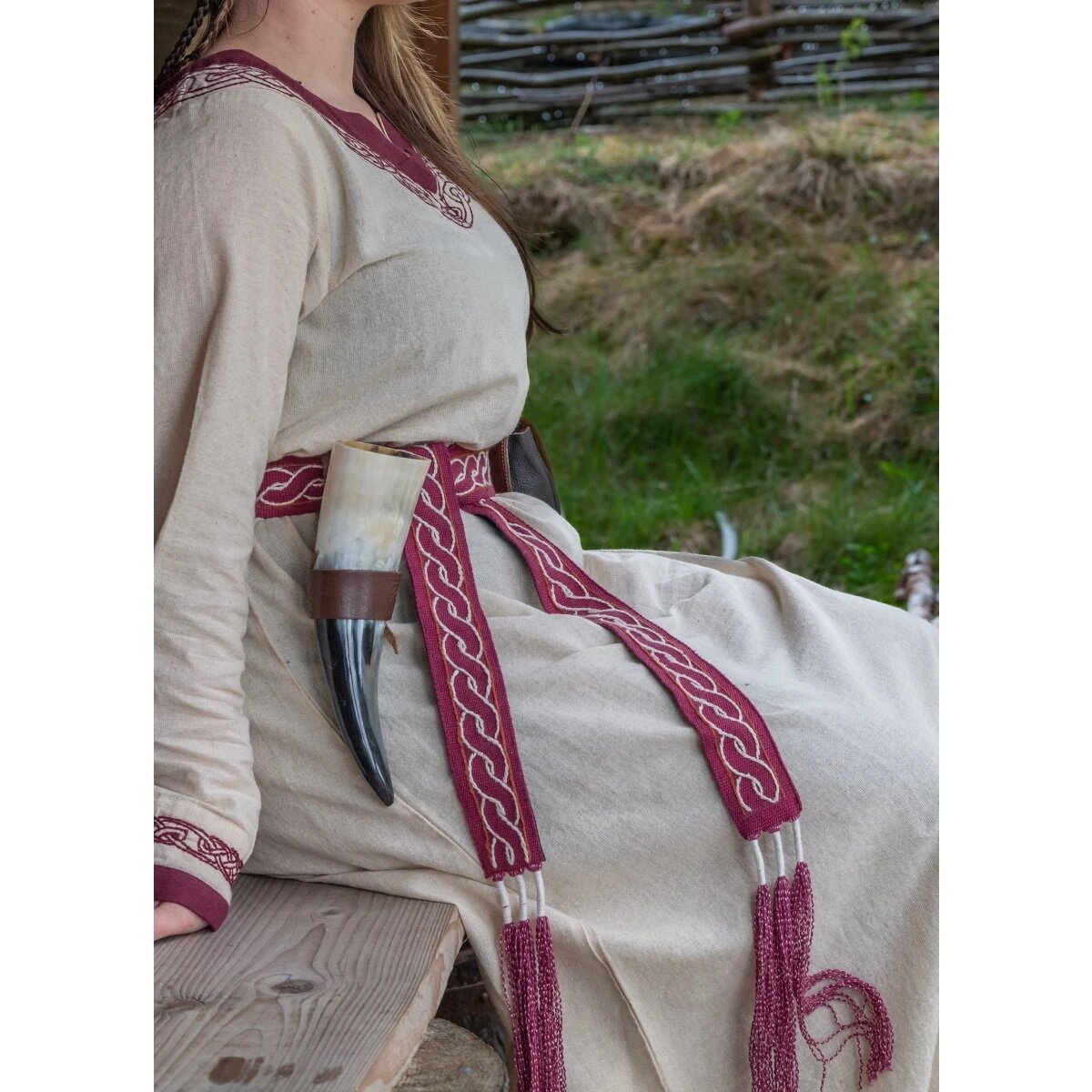 Viking belt red cotton, "Elina"