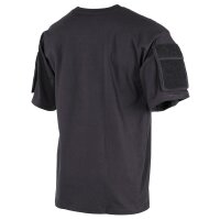 T-shirt outdoor, mezza manica, nera, con tasche sulle maniche