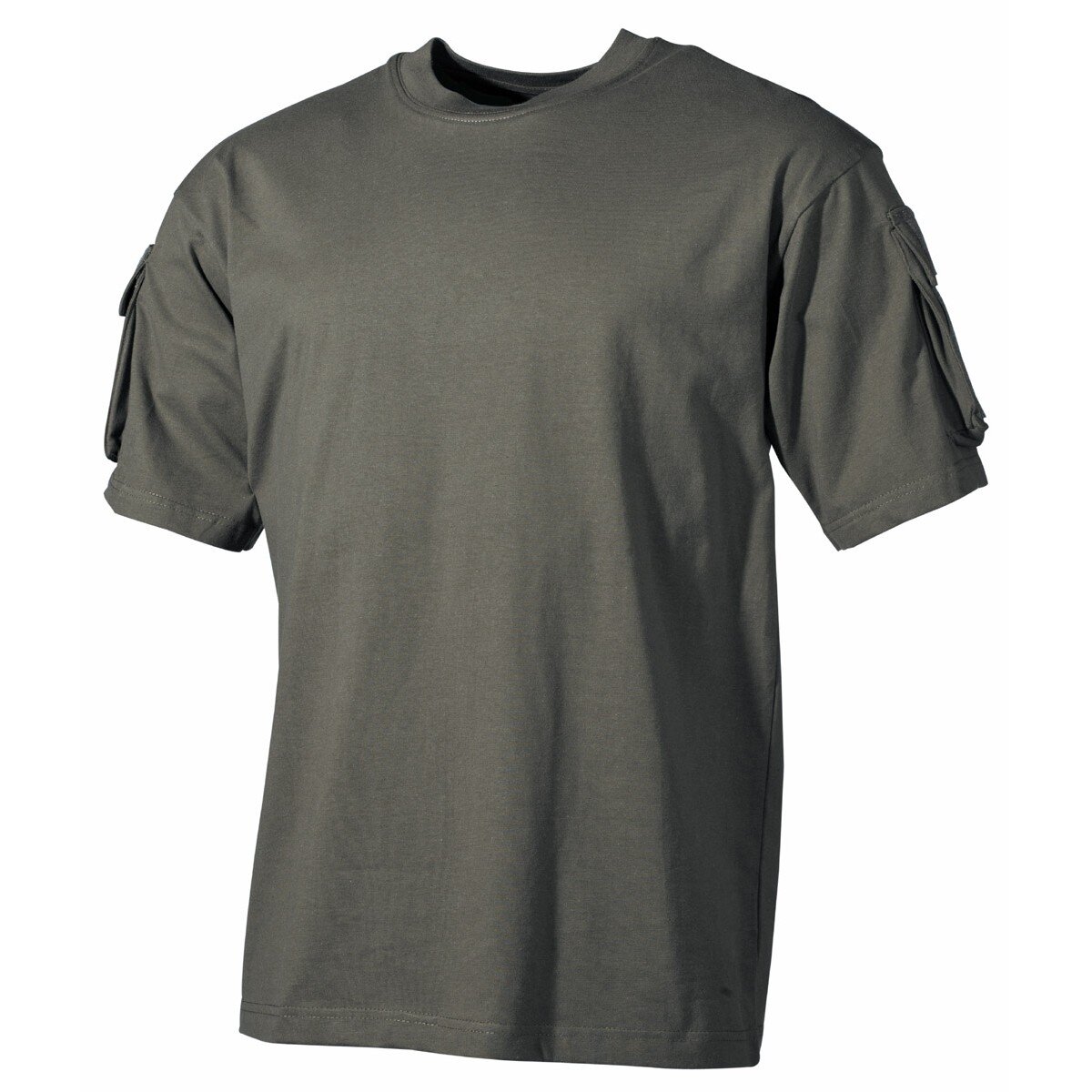 US T-Shirt, short-sleeved, OD green, with sleeve pockets