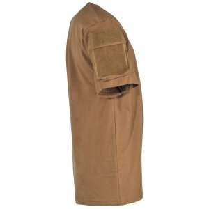 T-shirt outdoor, mezza manica, coyote, con tasche sulle maniche