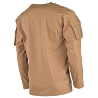 Camicia a maniche lunghe da esterno in coyote tan con tasche sulle maniche