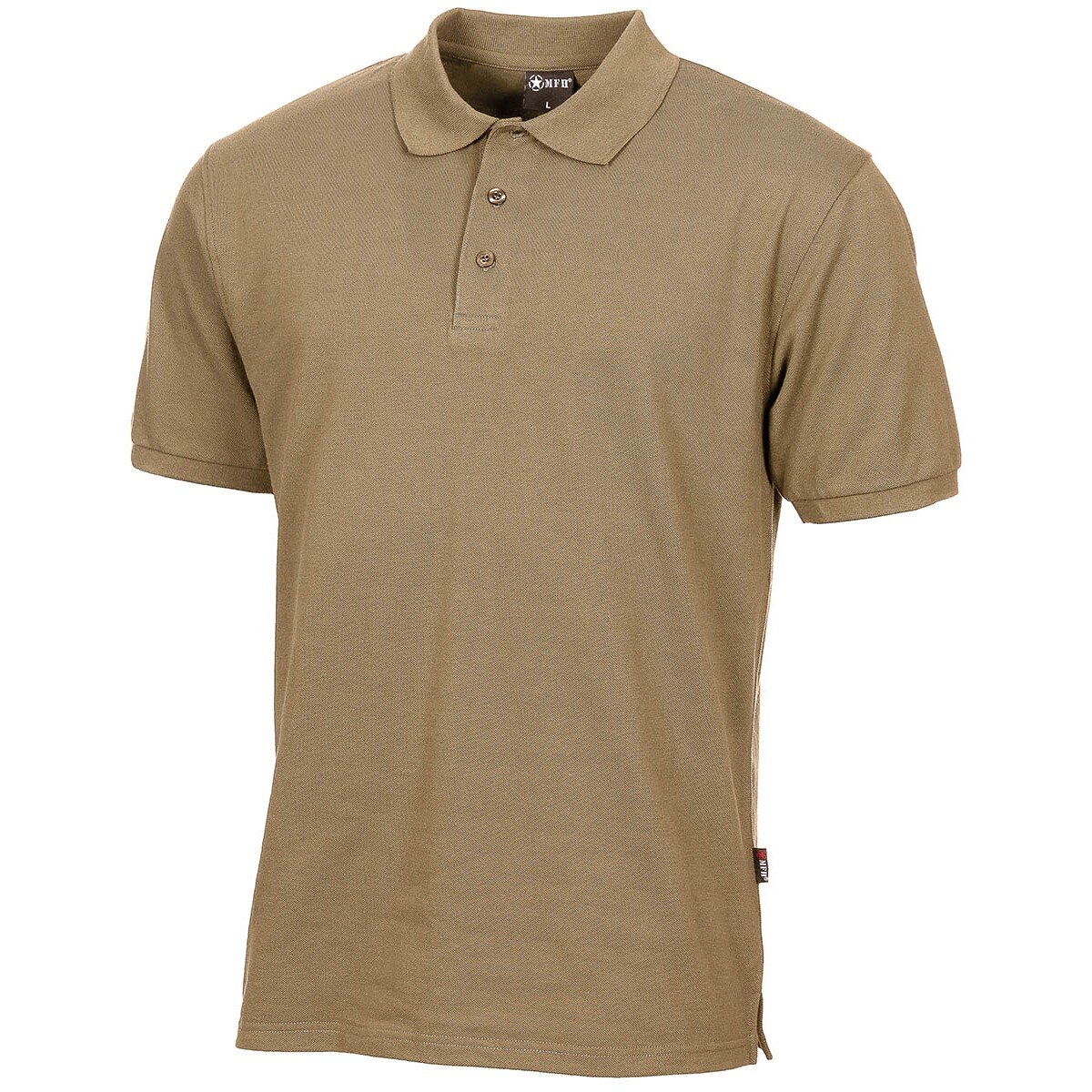 Polo outdoor coyote tan con abbottonatura