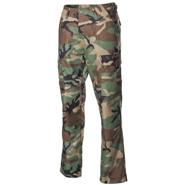 Pantaloni dellesercito americano BDU, woodland, rinforzo per le ginocchia e la seduta