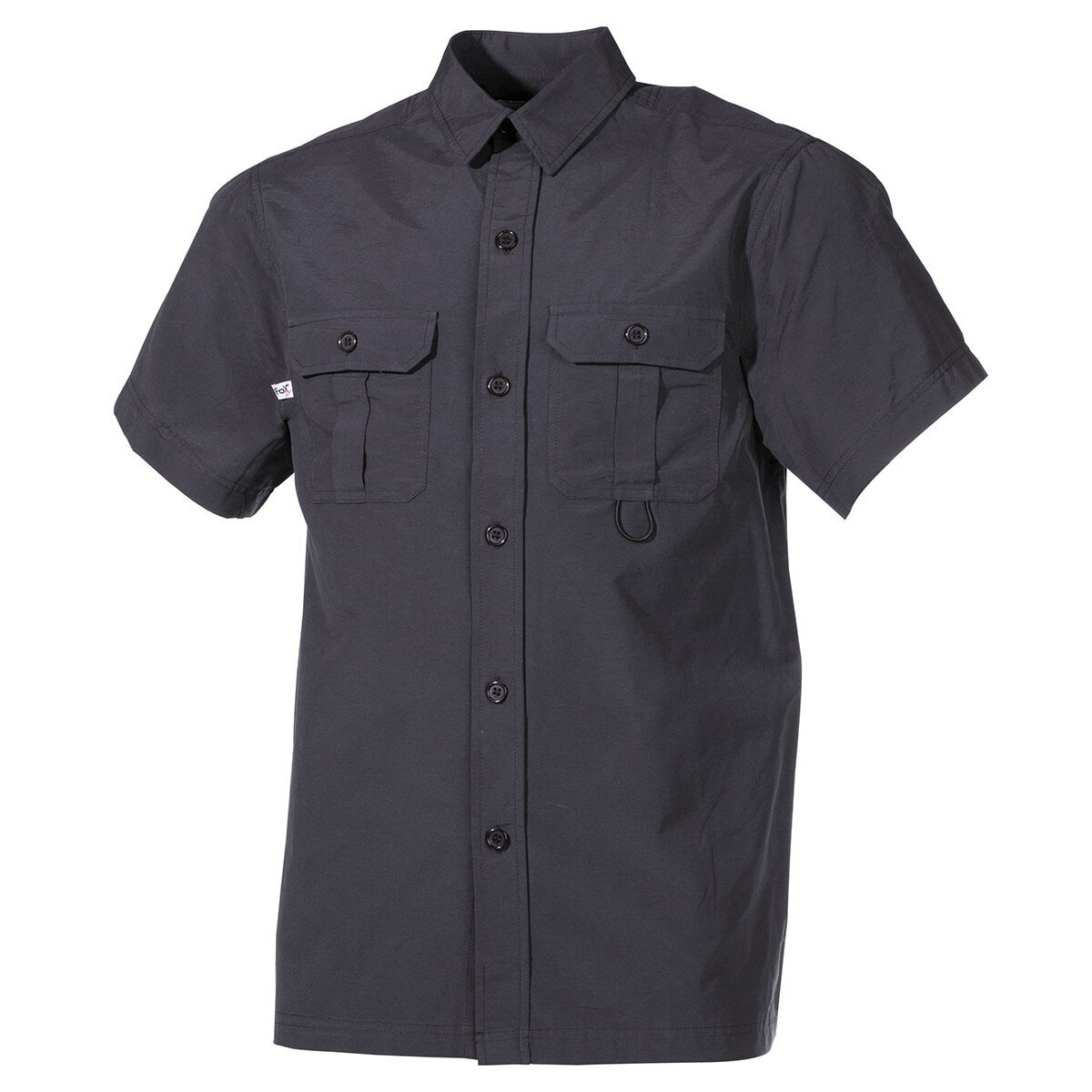 Chemise Outdoor, manches courtes, noir, microfibre