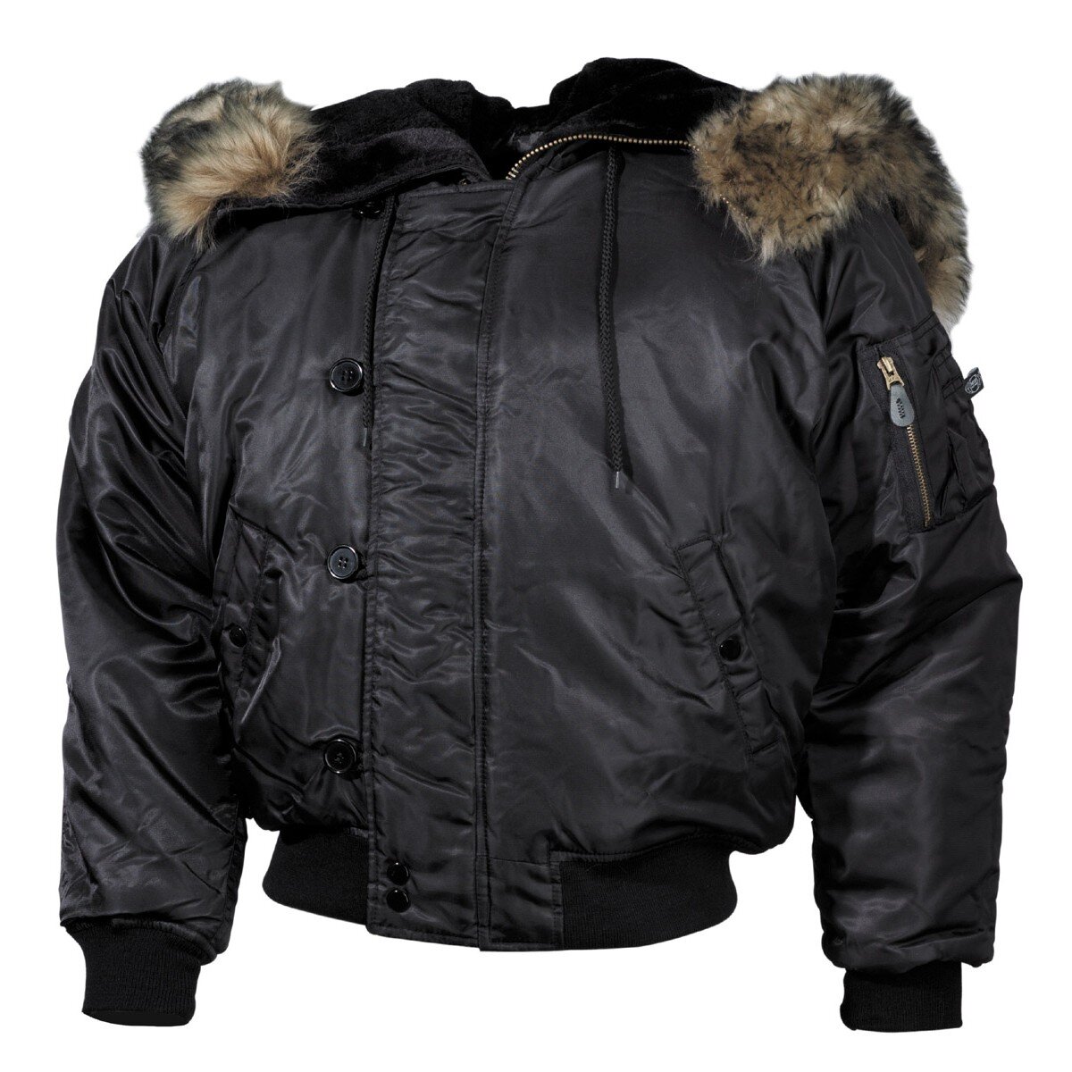 US Polarjacke N2B, schwarz, dick gefüttert