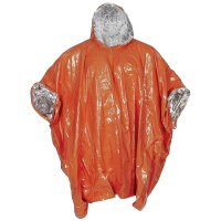 Poncho demergenza, arancione, rivestito di alluminio su un lato