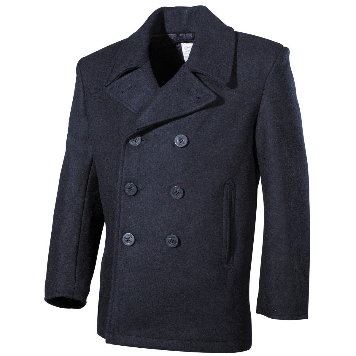 US Pea Coat, blau, mit blauen Knöpfen