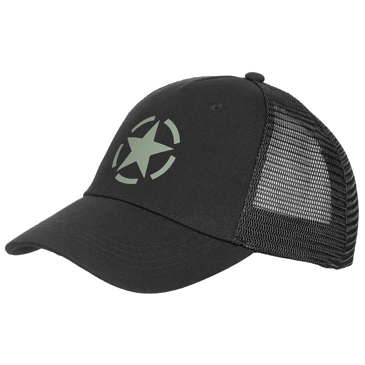 Cappello trucker, nero, regolabile