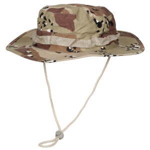 Cappello GI bush, sottogola, boonie GI, Rip Stop, 6 Fa. desertico