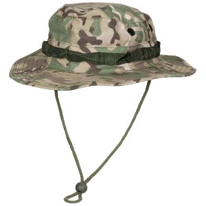 Cappello GI bush, mentoniera, boonie GI, rip stop, op.-camo