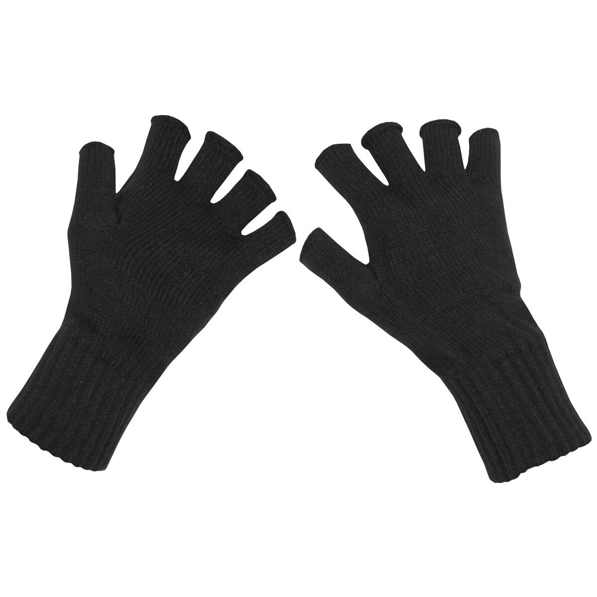 Gants en tricot, noir, sans doigts