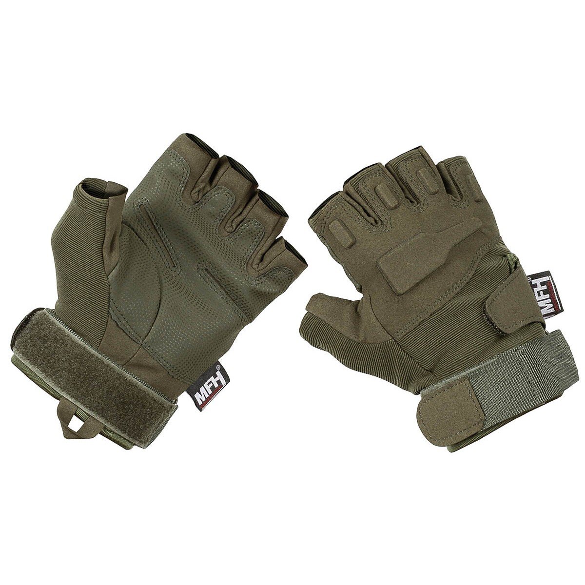 Gants Tactical, "Pro", sans doigts, kaki