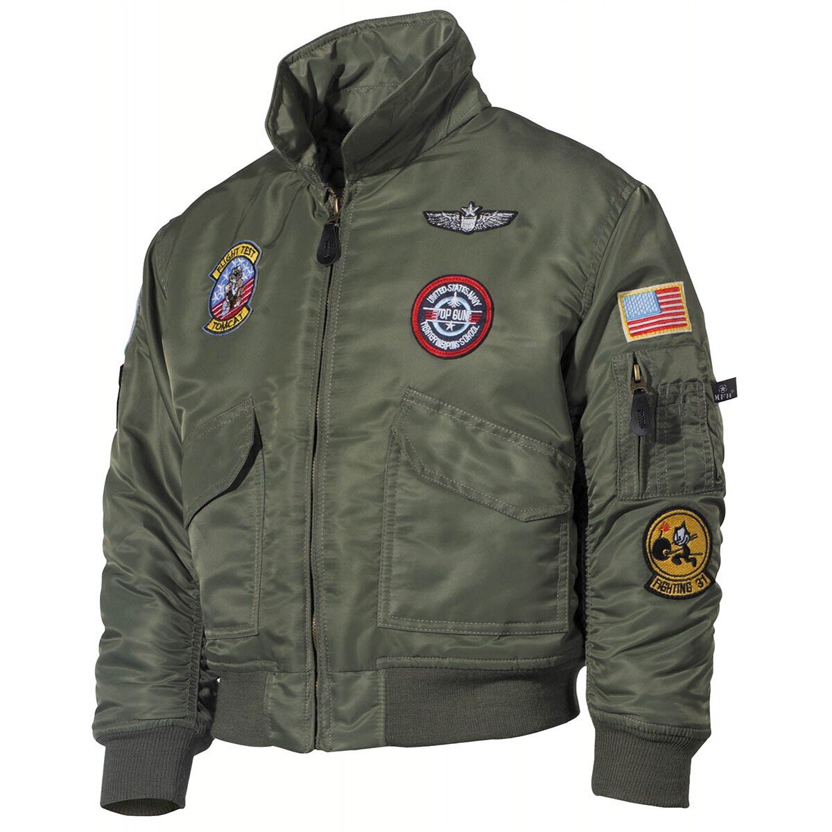 US blouson de pilote, CWU, kaki, avec insigne daviateur