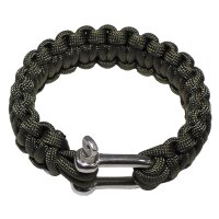 Bracciale in paracord oliva, larghezza circa 2,3 cm