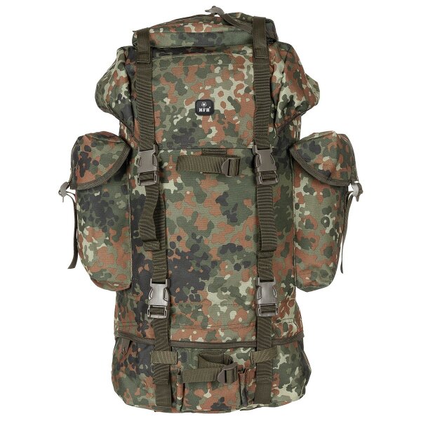 Zaino da combattimento della Bundeswehr, 65 l, rinforzo in alluminio, flecktarn