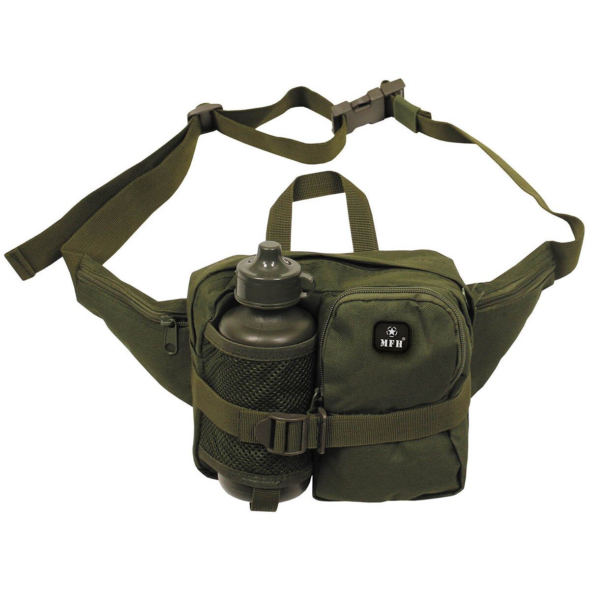 Sac de hanche de camping avec bouteille deau, kaki