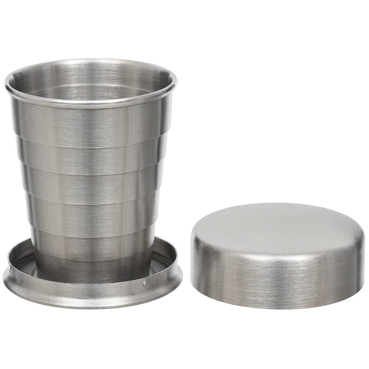 Tazza da campeggio, telescopica, acciaio inox, 4 cl