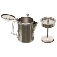 Caffettiera, con percolatore, in acciaio inox, (9 tazze)