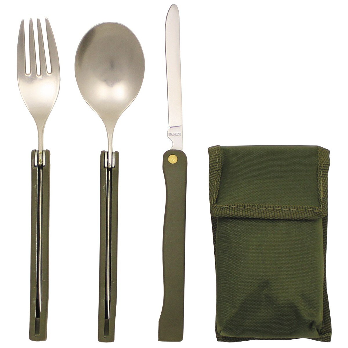 Cutlery Set,  "Camping", OD green, foldable