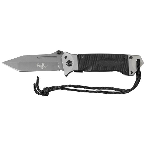 Coltello pieghevole, per una sola mano, nero, manico in G10