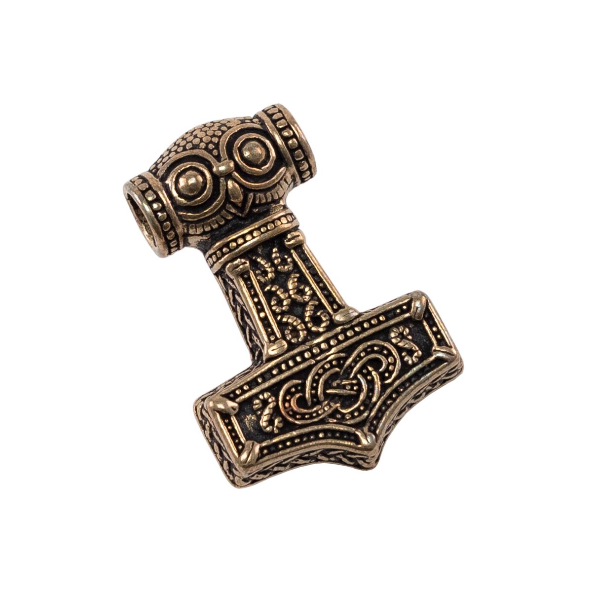 Amuleto vichingo in bronzo, martello di Thor Mjölnir