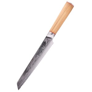 Coltello da pane, acciaio Damasco