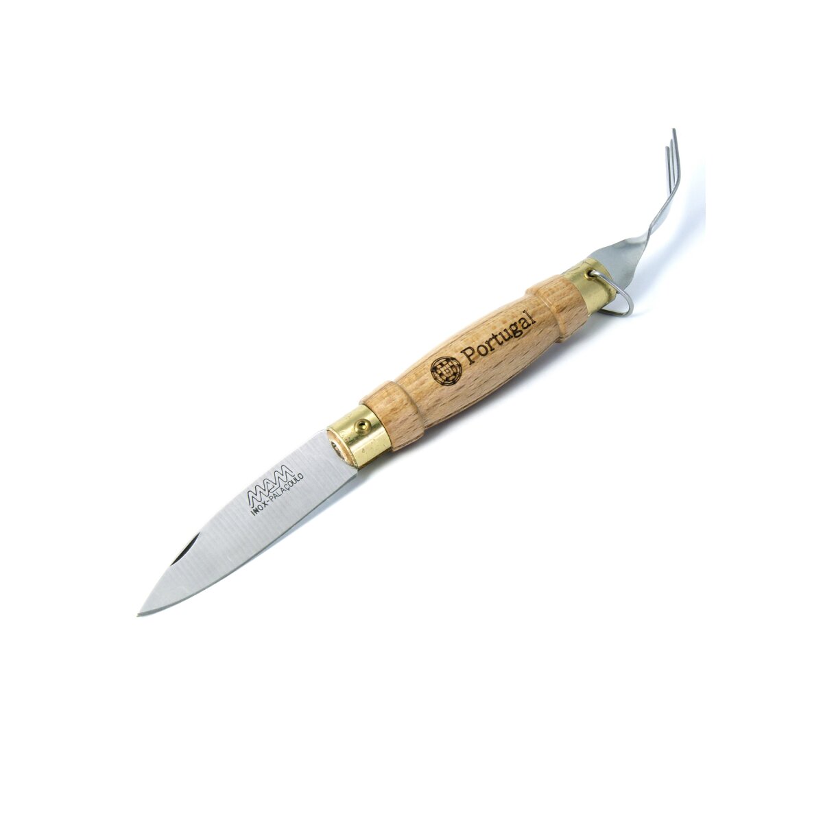 Coltello tascabile con forchetta e portachiavi