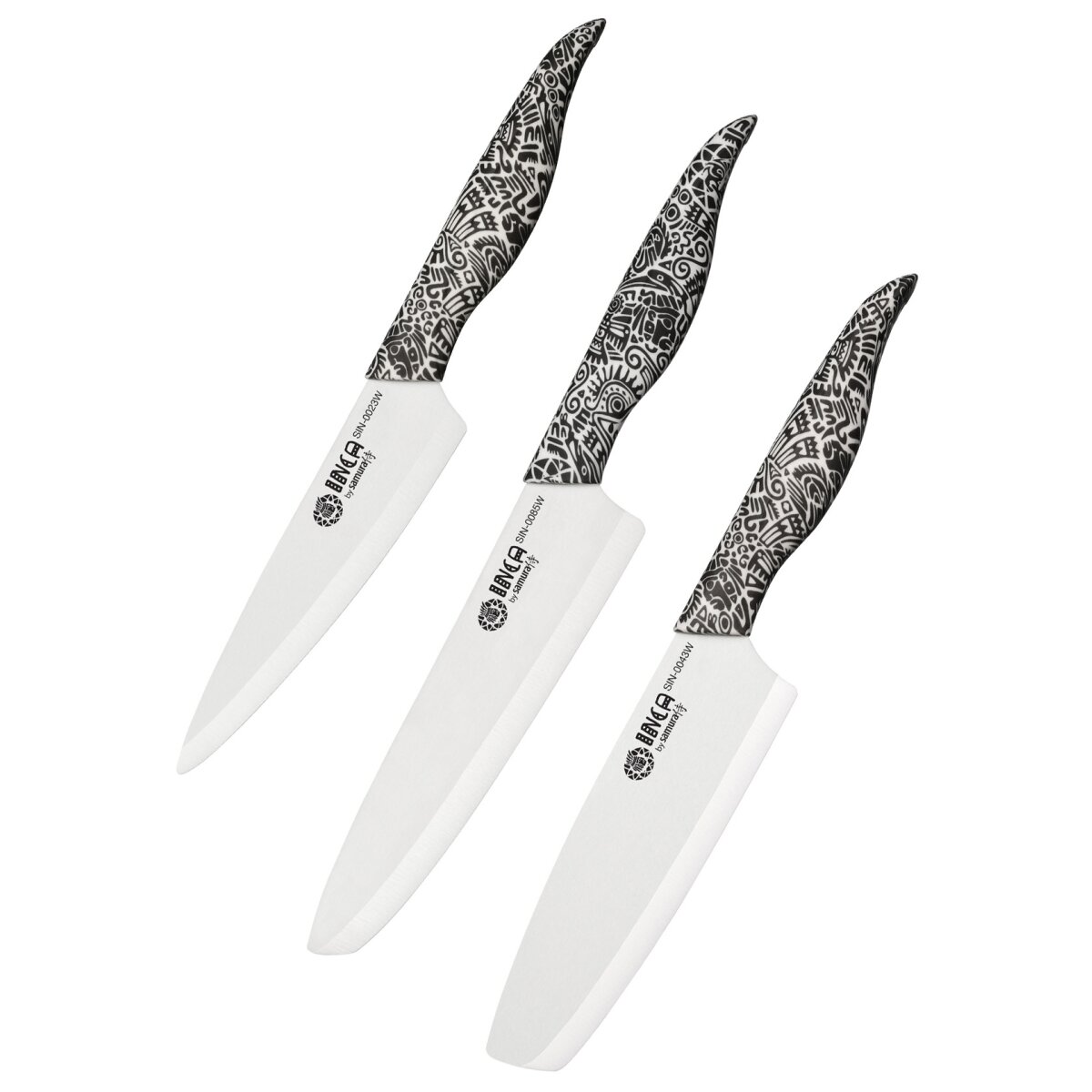 Samura INCA, set of 3 kitchen knives, ceramic knives